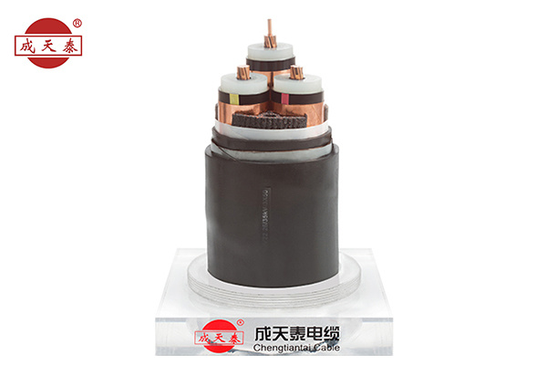 Copper core, XLPE insulated poly, ethylene sheathed power cable