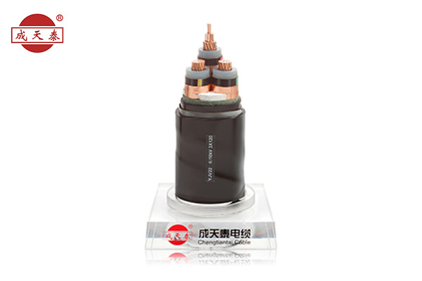 Copper core, cross-linked polyethylene insulated, steel tape armored polyethylene sheathed power cable