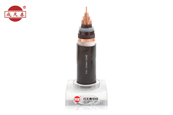 Copper core, XLPE insulated, PE sheathed power cable