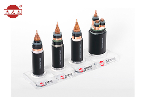 Copper core, XLPE insulated, PE sheathed power cable