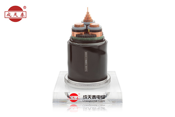 Copper core, cross-linked polyethylene insulated, steel tape armored polyethylene sheathed power cable
