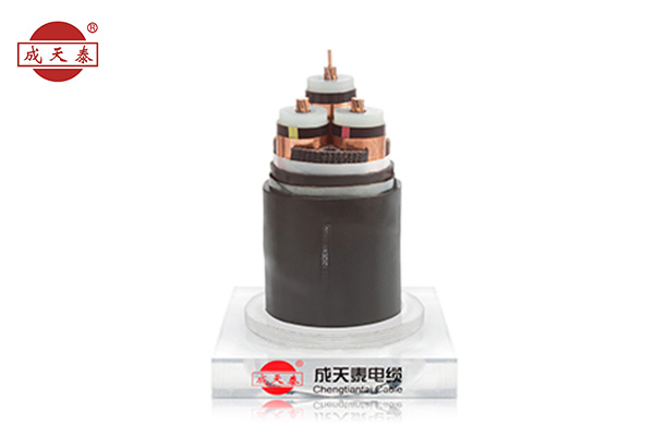 Copper core, XLPE insulated, PE sheathed power cable