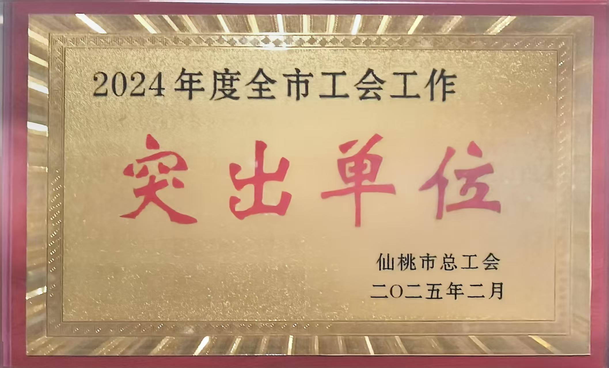 2024年度全市工会工作突出单位