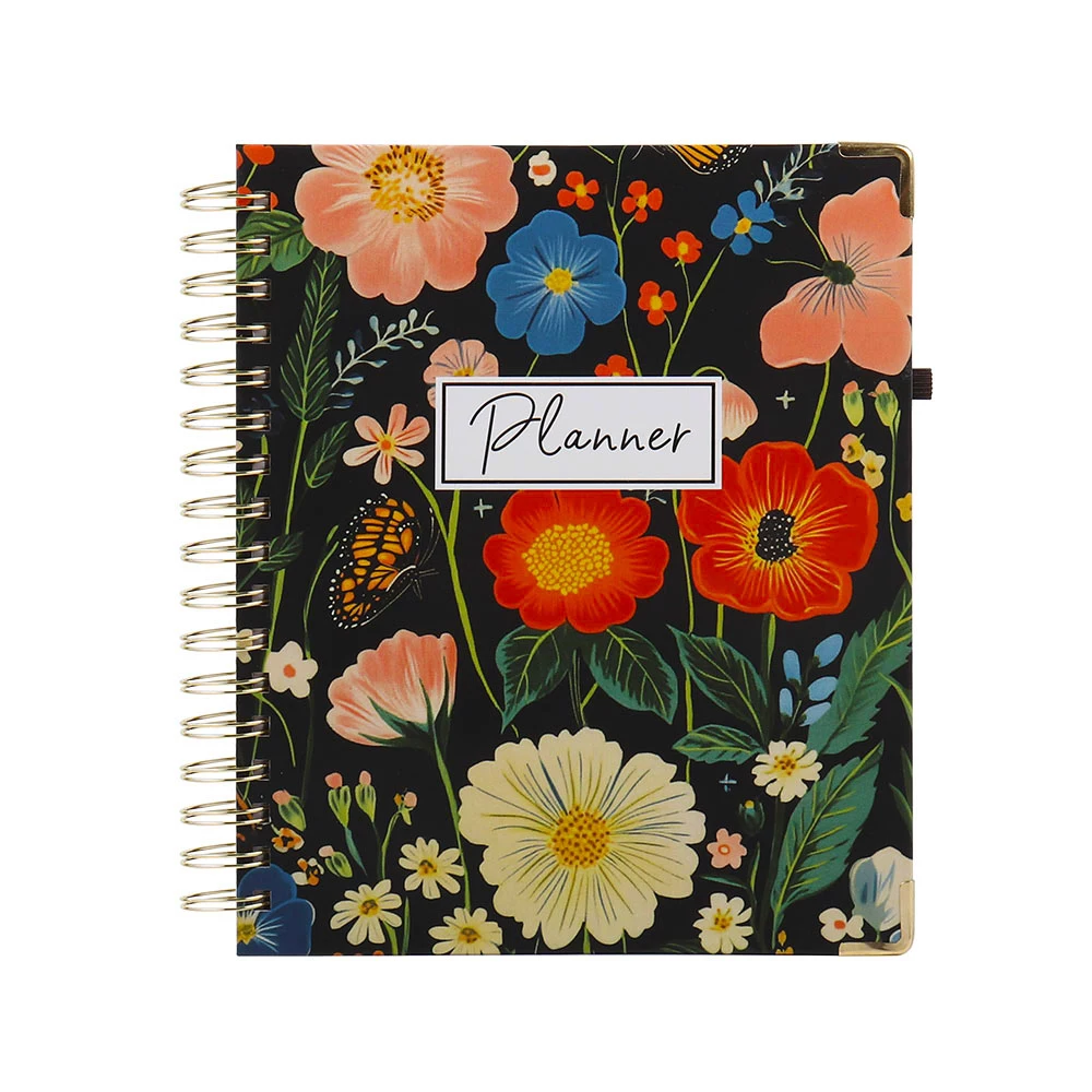 Wire-O Binding Floral Custom Weekly Monthly Planner