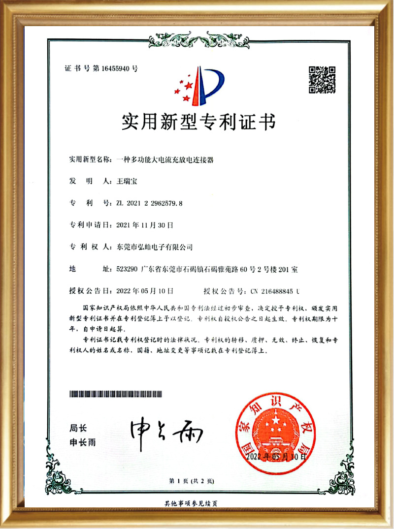 Haoyu Patent Certificate