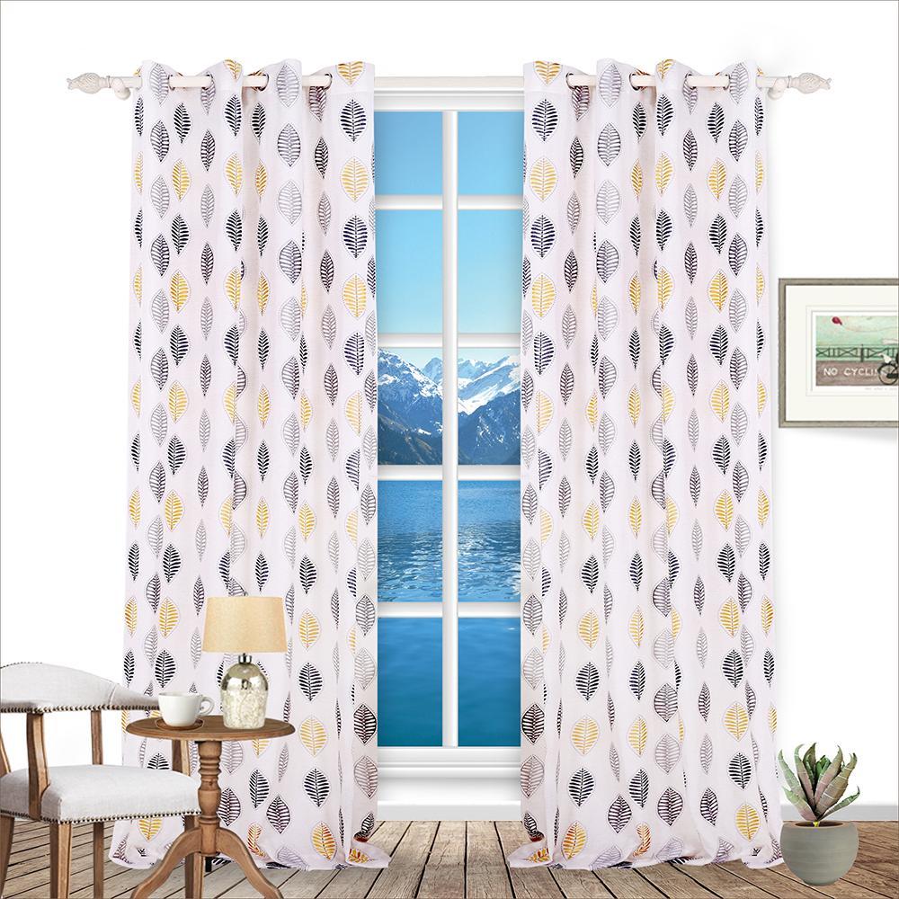 faux linen embroidery curtain