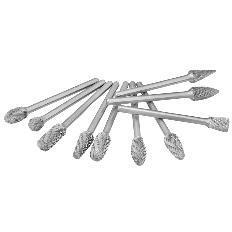 Double Cut Tungsten Carbide Rotary Burr Set Metal Carving Drilling Polishing Bits with 3mm Shank for Die Grinder