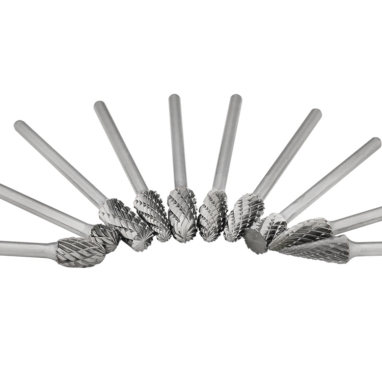 Factory Wholesale Top High Quality 6mm 1/4 Inch Tungsten Rotary Cutter Steel Cut Carbide Burrs Set