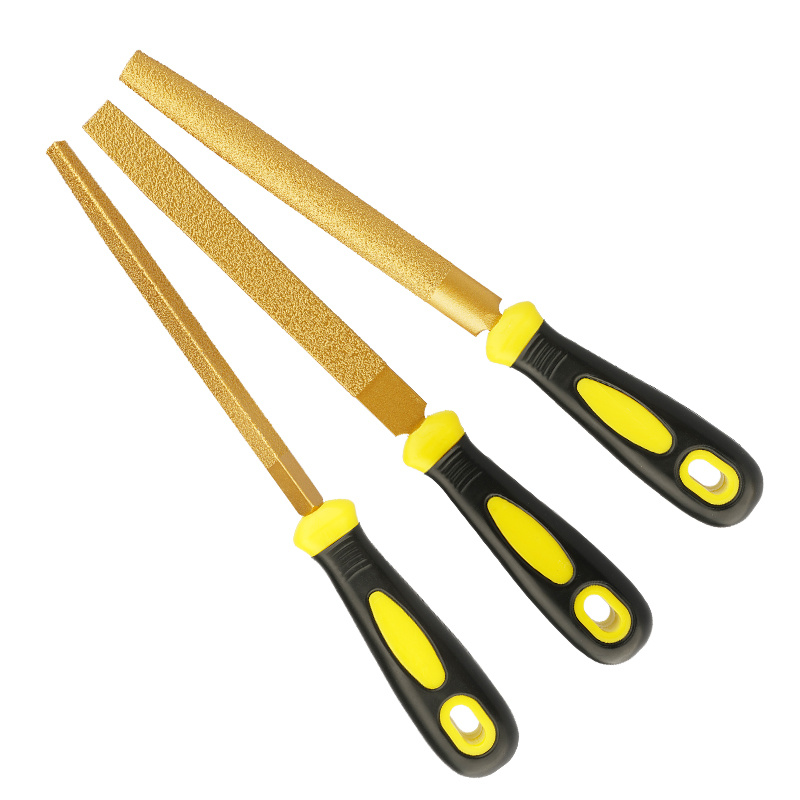 Diamond Coated Flat File 6/8/10/12 Inch Needle File with Non-Slip Handle for Wood Carving Hardwood File