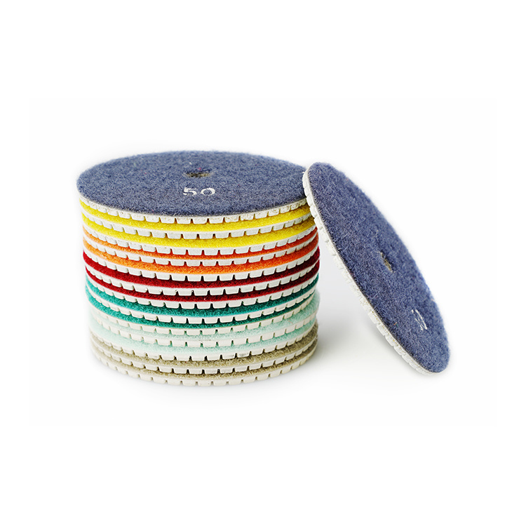 New Product Ideas From China Manufacturer White Flexible Resin Wet Polishing Pad Hex Set for Marble and Granite Buffing Pads