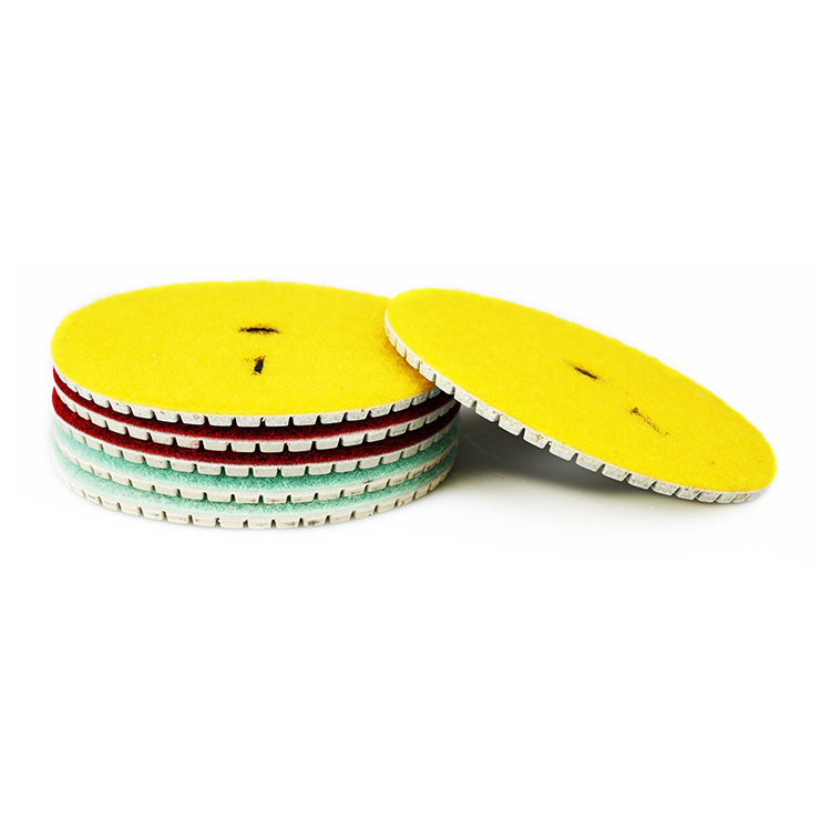 DEYI High Efficiency 4Inch Fiber Polishing Rubber 100mm Wet Floor Ceramic Granite Resin Bond Flexible Concrete Hand Buffing Pads