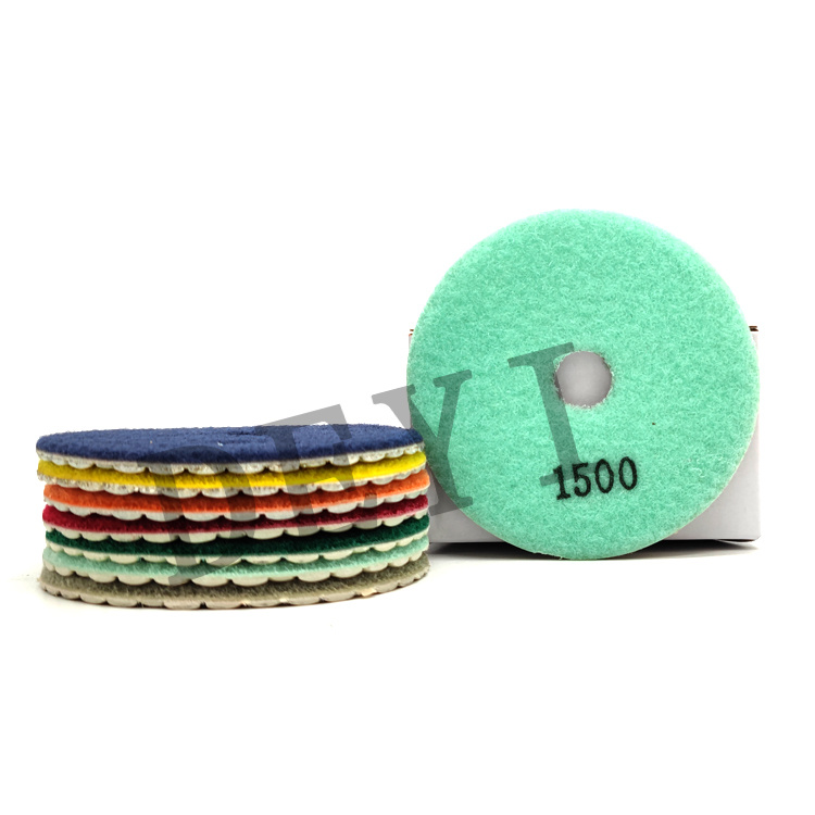 DEYI Resin Bond Diamond Polishing Pads 4inch Wet Dry for Granite Marble Stone Concrete Diamond Tools