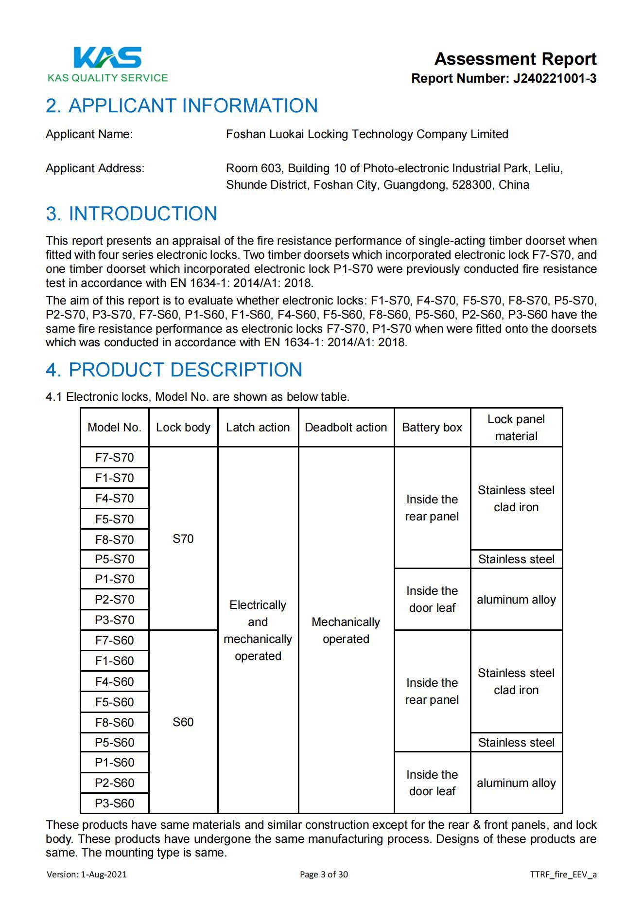 CE-EN1634 Fire Assessment Report