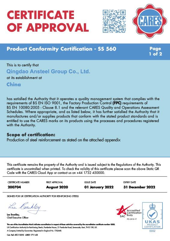 Certificates