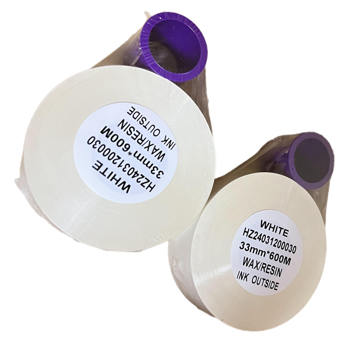 White color resin/wax TTO ribbons custom size