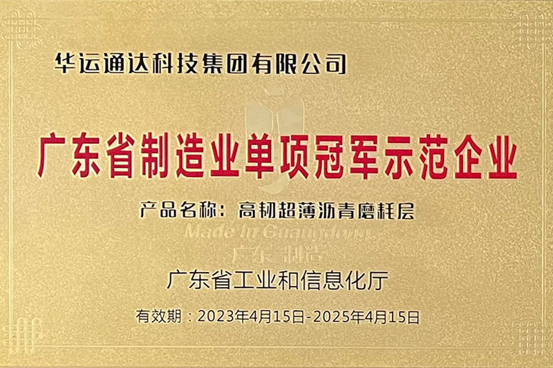 广东省制造业单项冠军示范企业 广东省制造业单项冠军示范企业