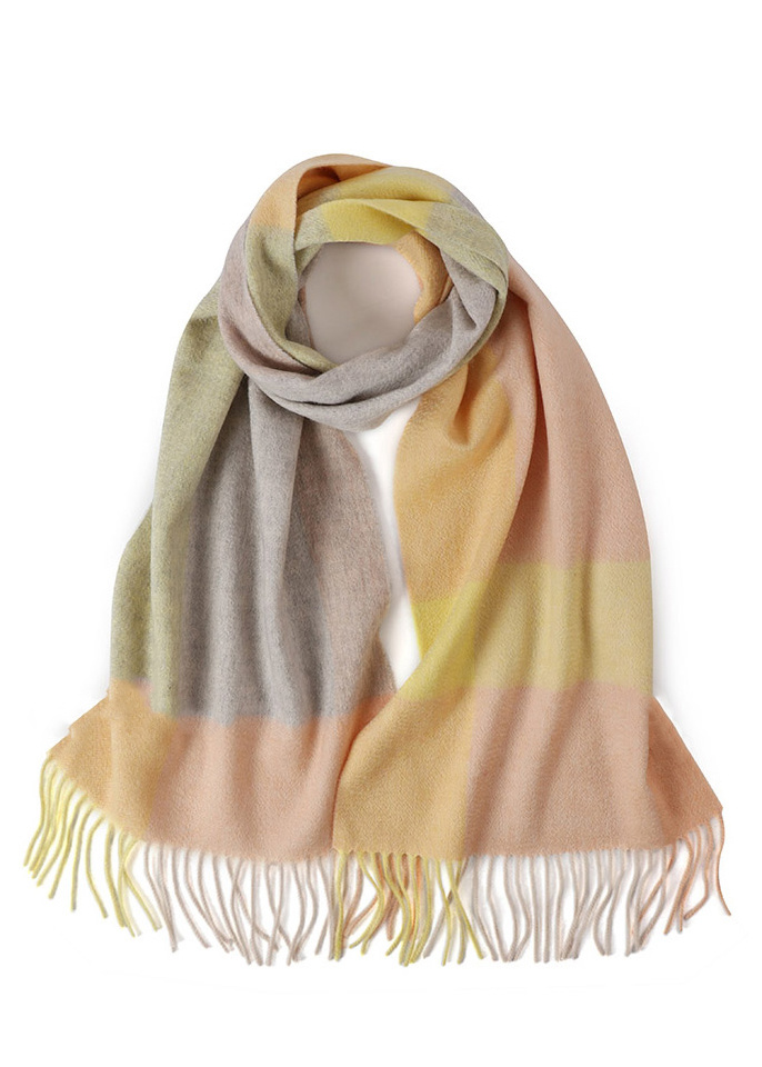 CASHMERE SPRING COLORFUL CHECK SCARF