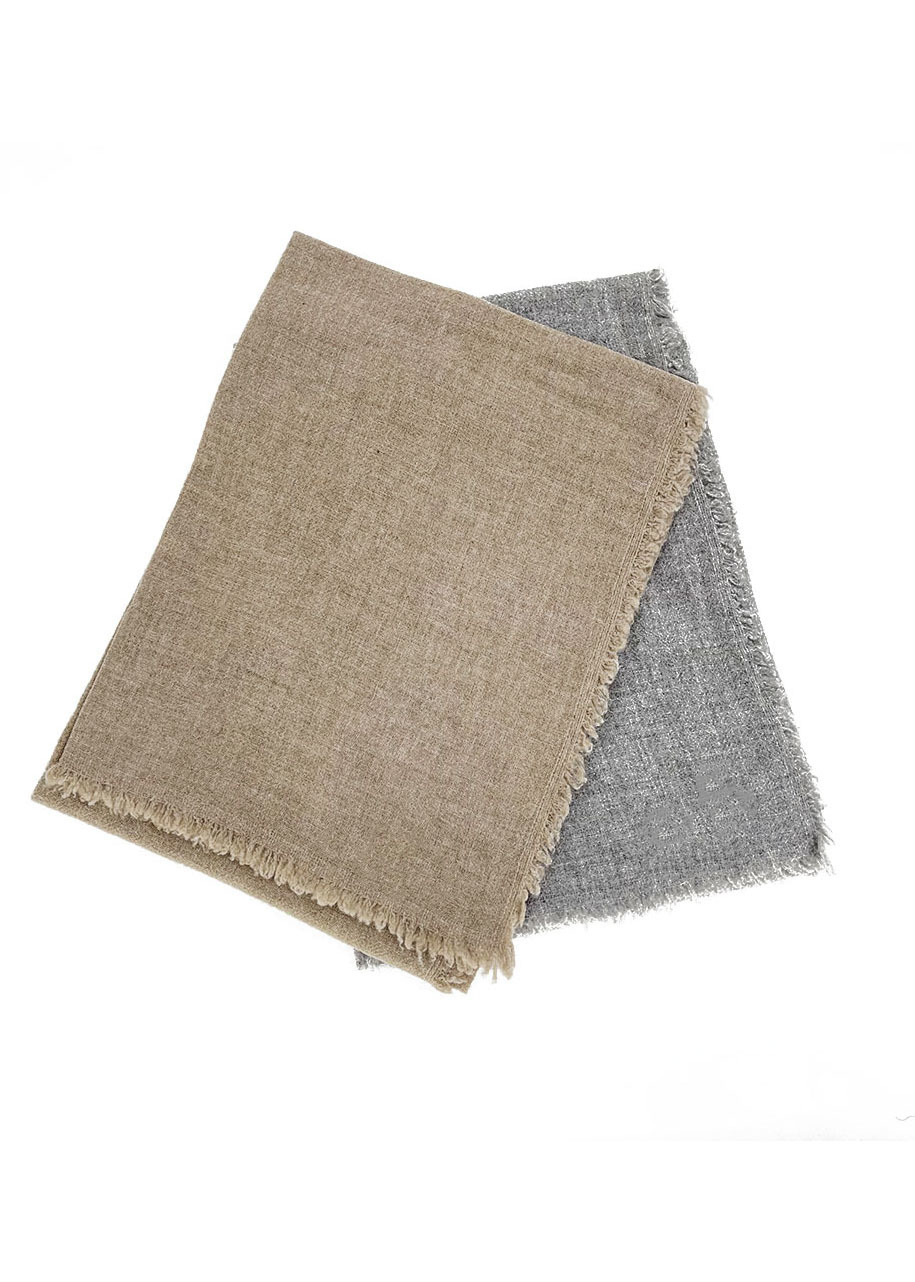 CASHMERE WORSTED SQUARE SCARF