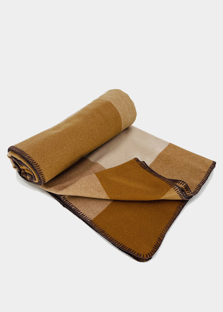 CASHMERE WOVEN CHECK COLORFUL BLANKET