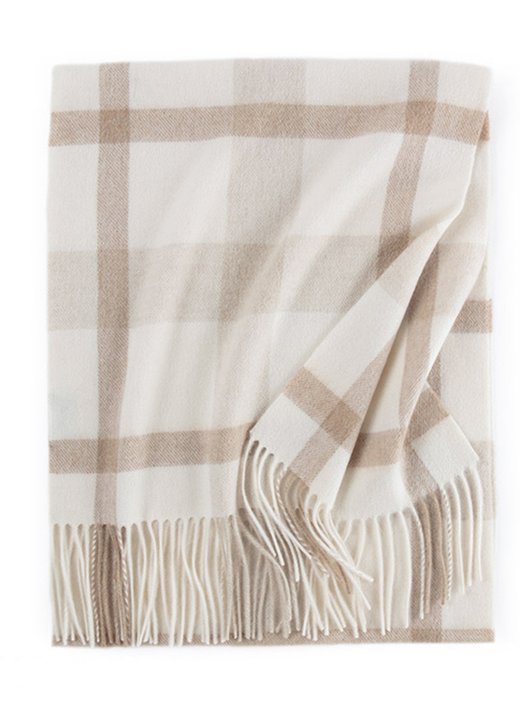 CHECK PATTERN WOVEN SCARF