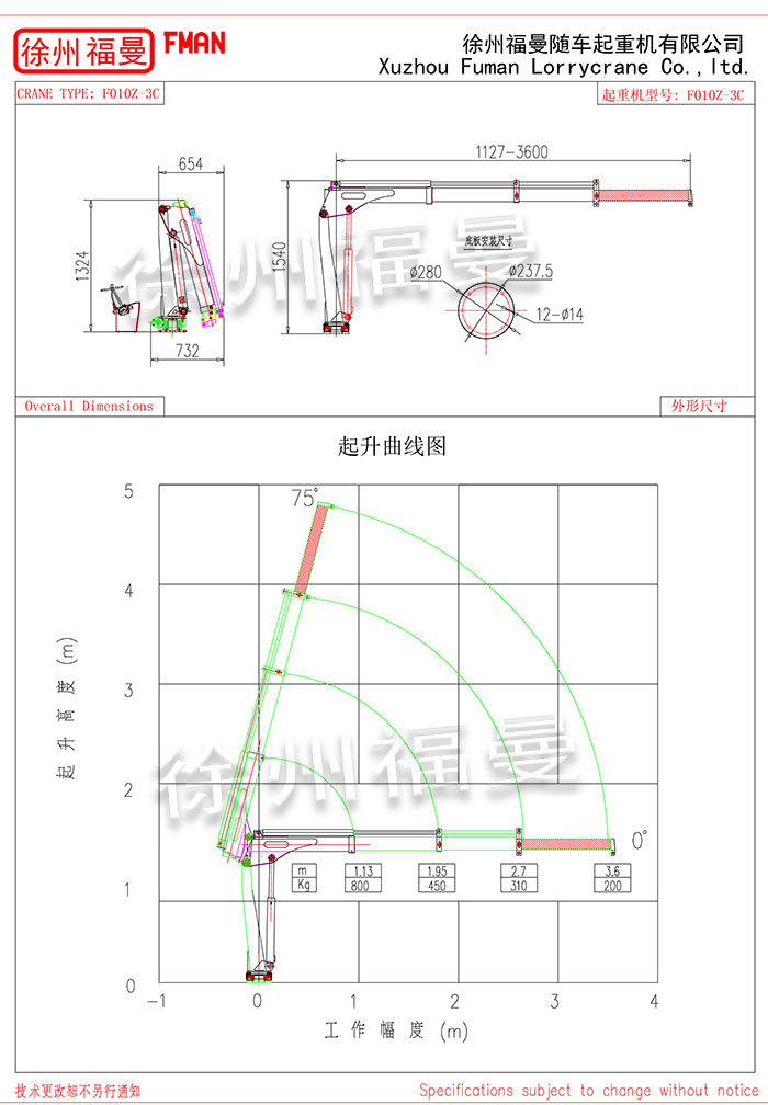 F500S-3CT 船用起重機