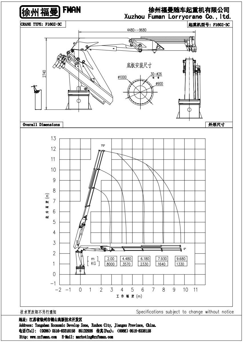 F500S-3CT 船用起重機