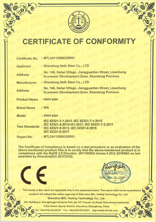 CERTIFICATE OF CONFORMITY2