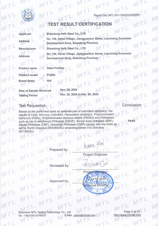 TEST RESULT CERTIFICATION6