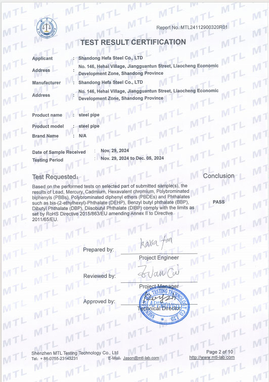 TEST RESULT CERTIFICATION2
