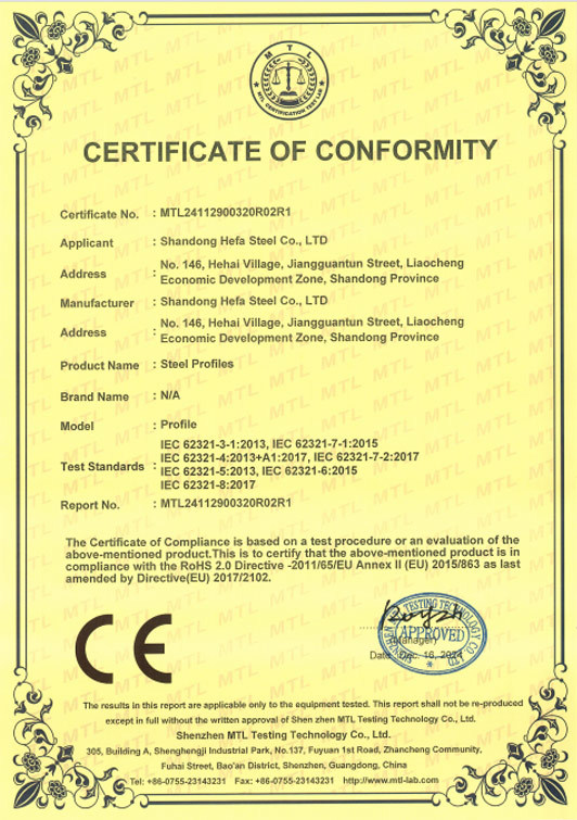 CERTIFICATE OF CONFORMITY6