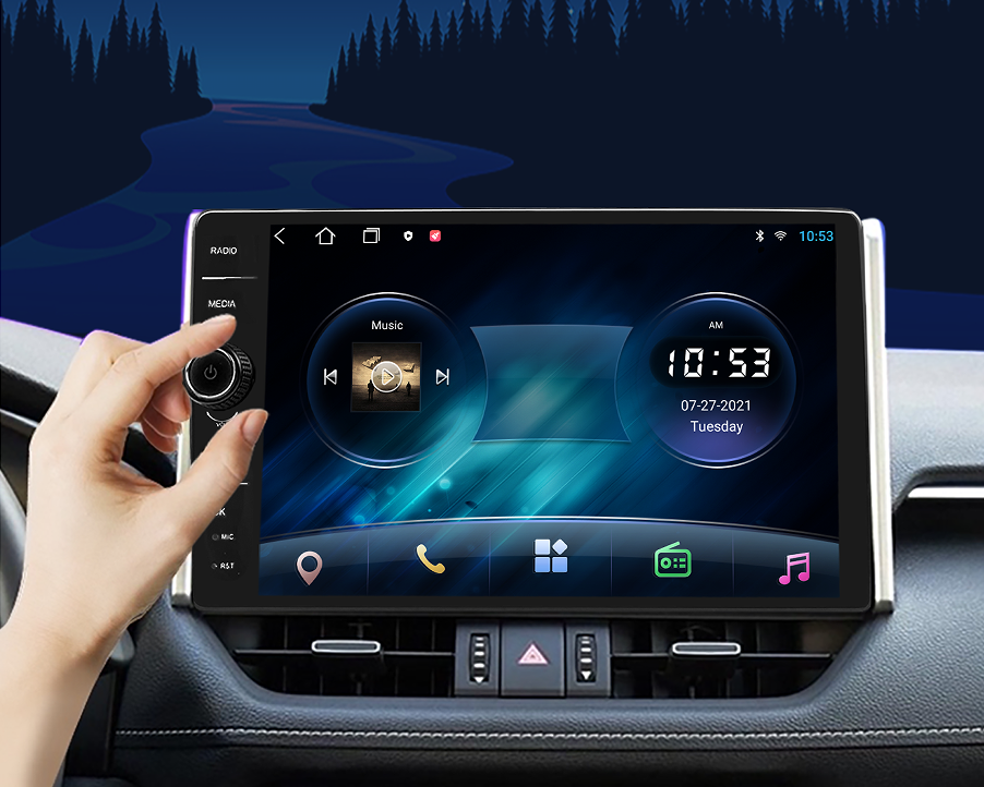 10-inch knob Android host  BT WIFI USB Support WirelessWired Carplay car android system gps navigation