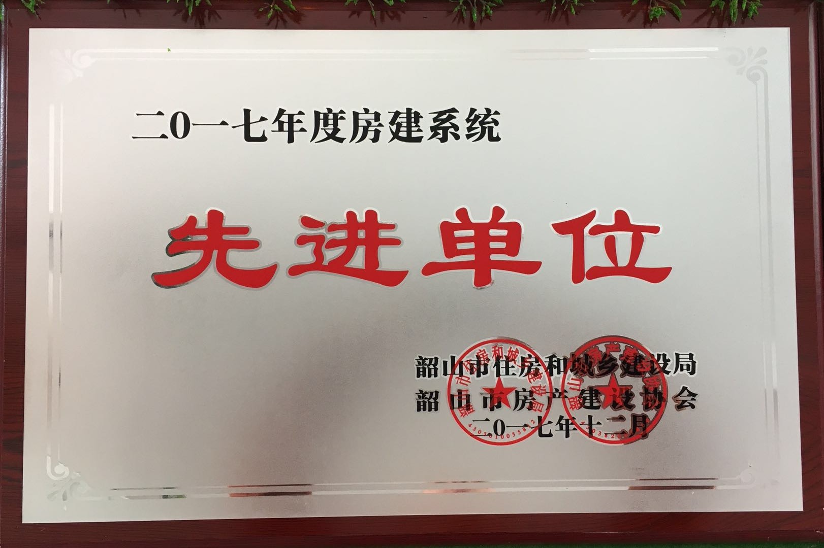 2017先進(jìn)單位