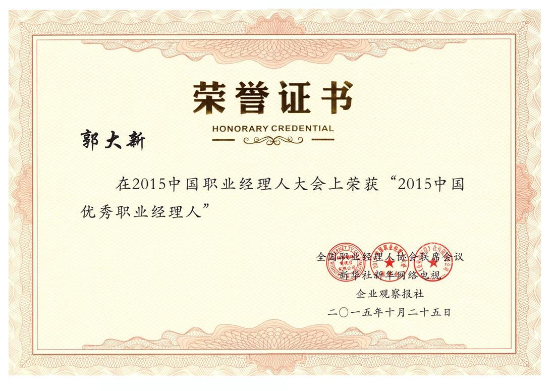15年中國優(yōu)秀職業(yè)經(jīng)理人