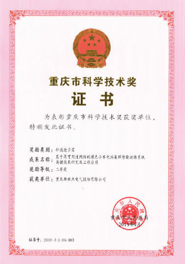 重庆市科技进步二等奖