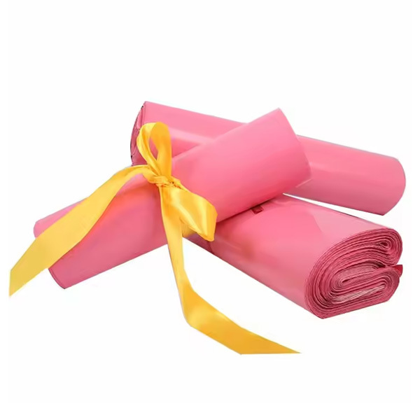 Wholesale biodegradable eco-friendly pink PE plastic mailing bags