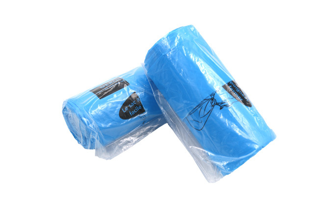 Blue roll garbage bags vest bag (black print)