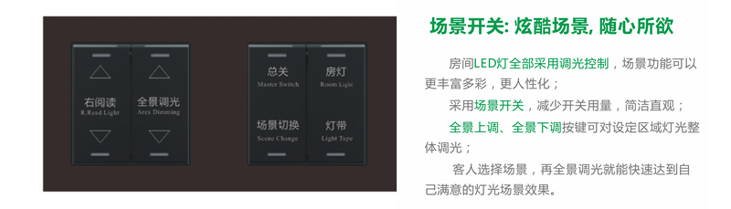 LED调光, 酒店调光, 场景开关