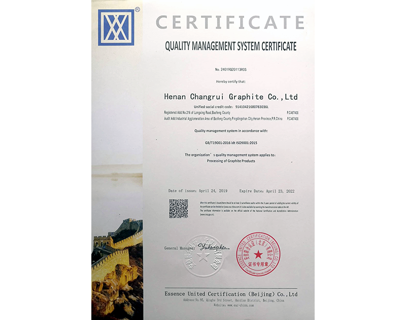 Quality Management System Certificate