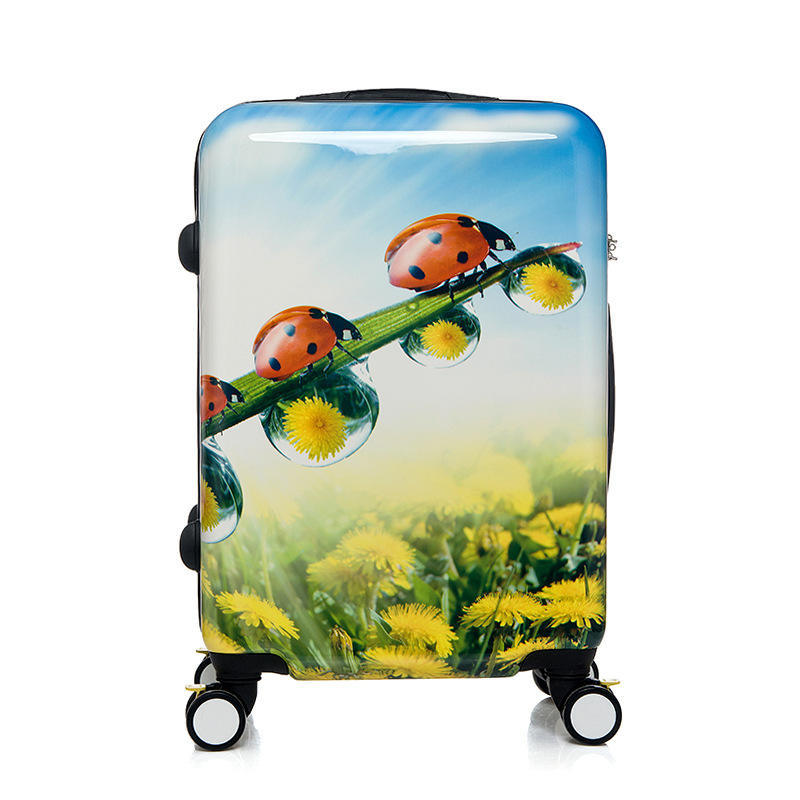 Custom Print Design 3 PC Hard Shell Suitcase Set ABS PC Custom Luggage High Quality Travel Luggage Set