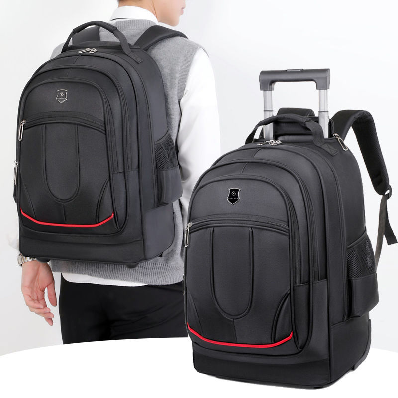 Hot selling Custom Large Capacity Waterproof School Travel Backpacks with wheels and trolley ready to ship