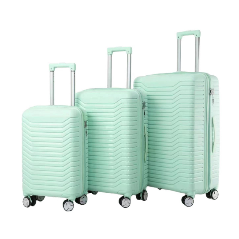 Custom Logo Lightweight Fashion Trolley PP Luggage 3 Sets Trolley Case Luggage Traveling Suit