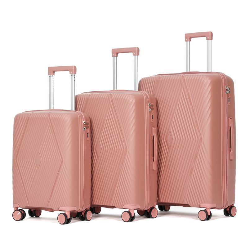 PP Suitcase Sets 20 20 24 28 Inch Travel Trolley Bags 4 Wheel Luggage Sets Large Capacity Trolley Case