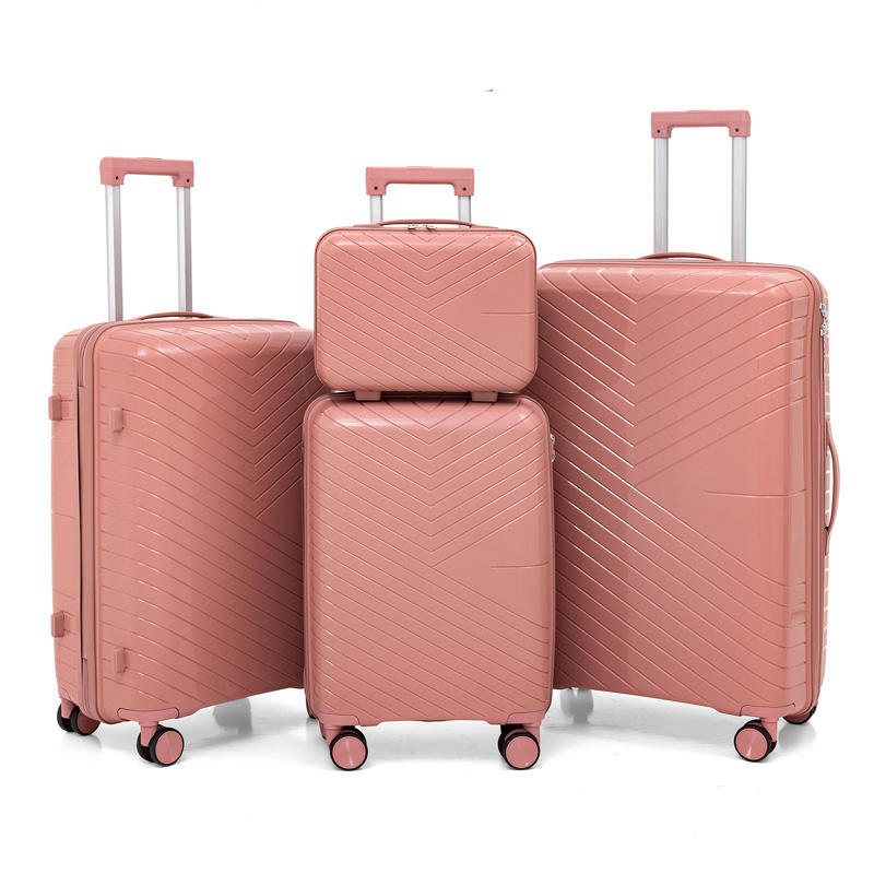 Hard-shell Luggage Set of 4 Pieces, 20"24 "28" Luggage and Cosmetic Case, Rotating Suitcase Luggage Set