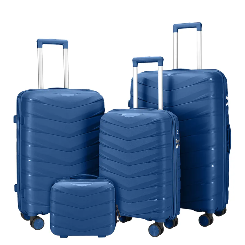 Unisex PP Cabin Luggage Unisex Carry on Suitcase with Spinner Caster Easy Travel for Airplane Use Boarding Trolley Luggage