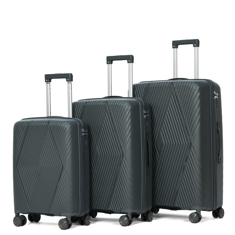 Luggage Sets PP Material Zipper Suitcase Set Large Capacity Trolley Case Silent Universal Wheel Sinking Handle Suitcase