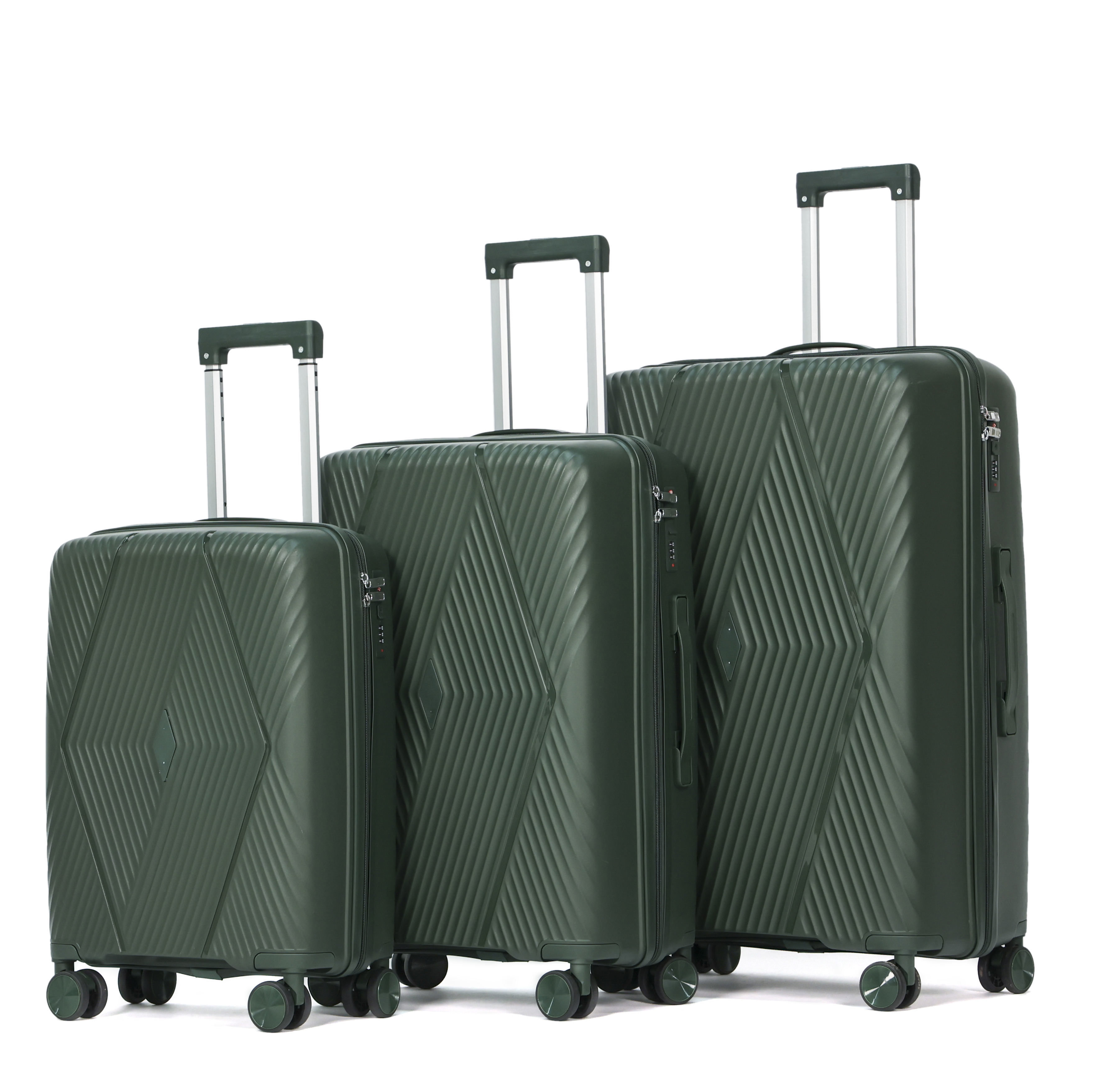 Luxury PP Luggage Sets Durable Lightweight Travel Spinner Caster Zipper Closure for Trips Holidays PP Trolley Luggage Set