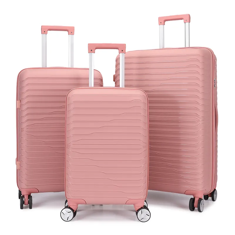 Unisex Modern Rolling Suitcase Zipper Travel Suitcase PP Luggage Long Distance School Suitcase with Spinner Caster