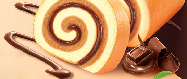 Strawberry/Chocolate Flavored Swiss Roll