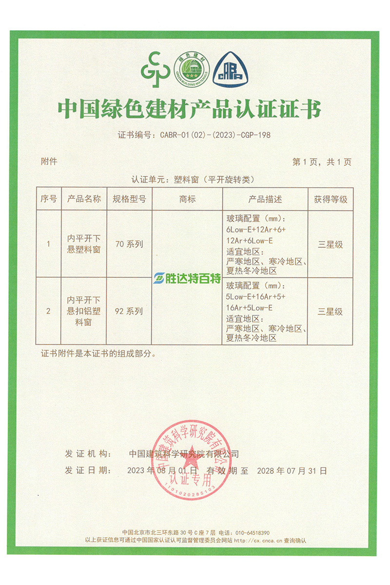 Green Building Materials Product  Certification Certificate