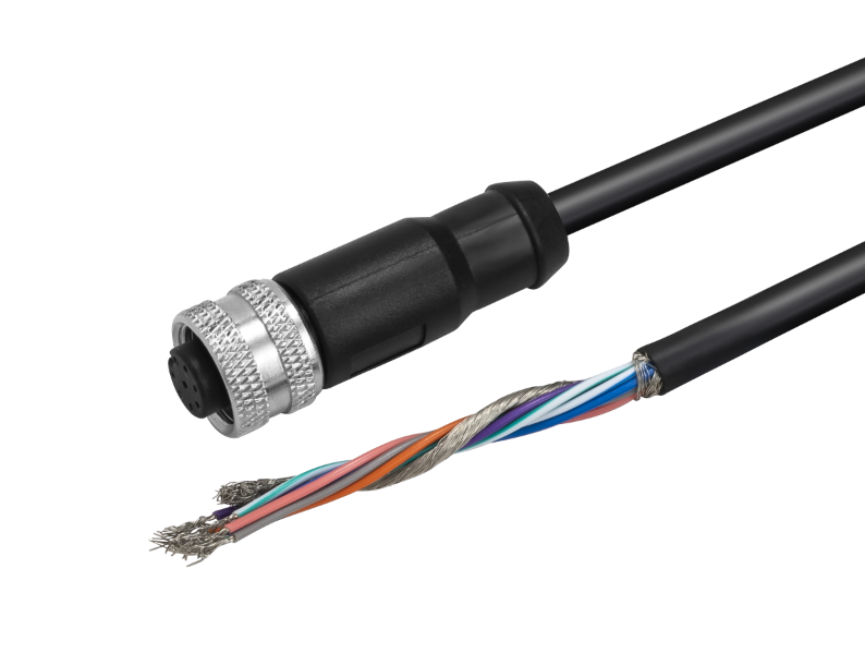 M12 Female to Open End Cable
